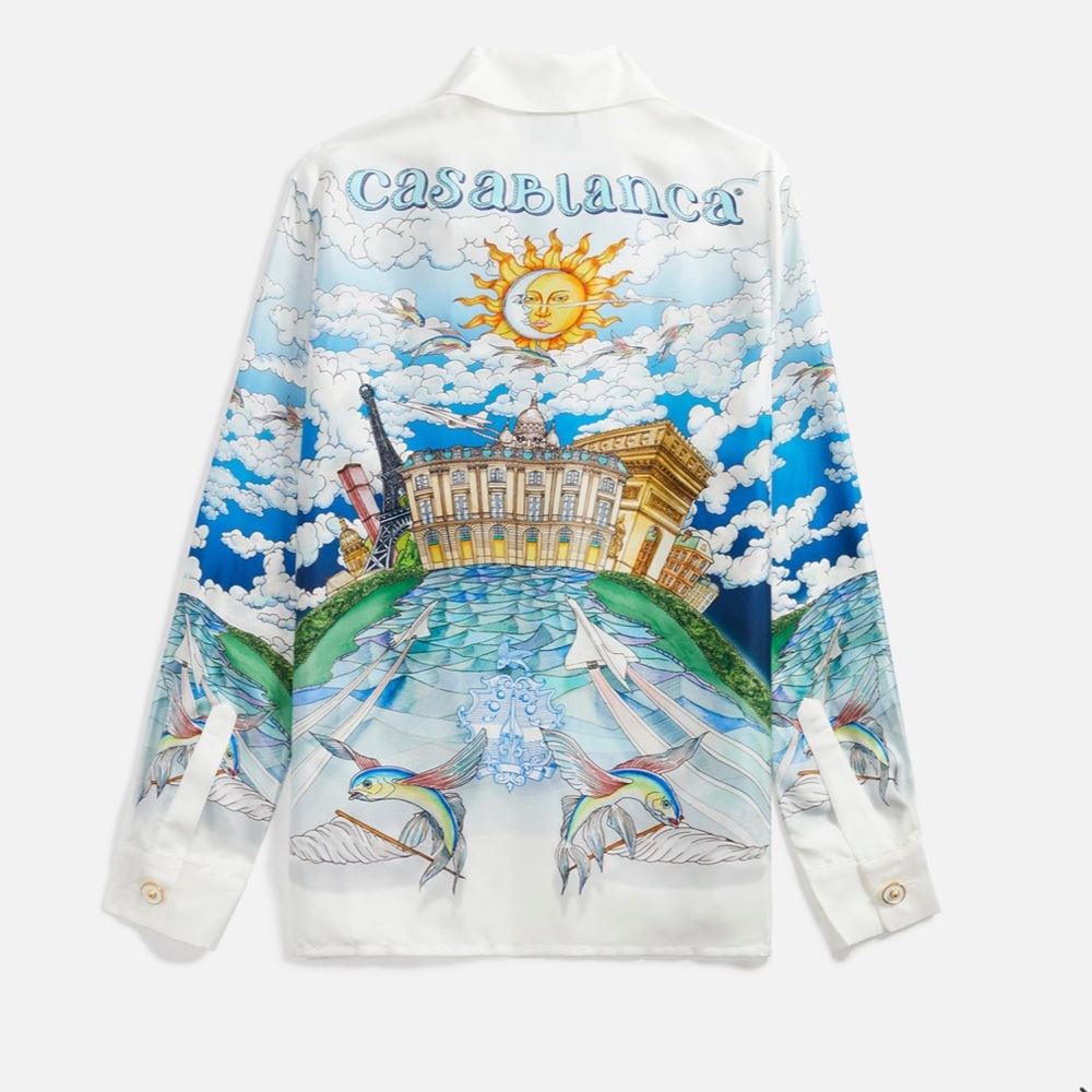 Casablanca Le Vol Ideal Silk Long Sleeve Shirt